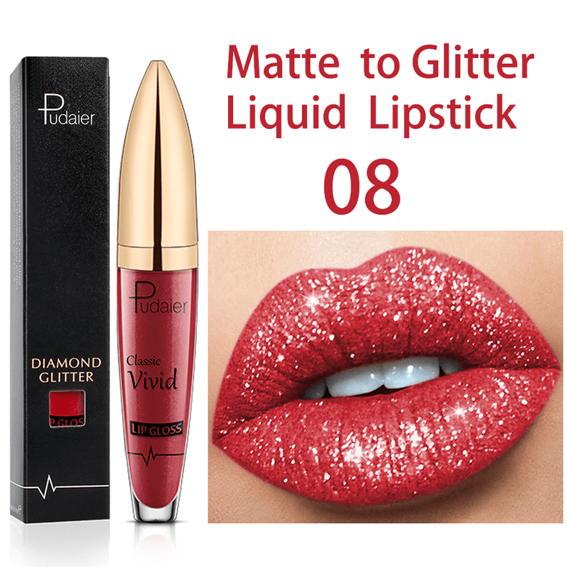 Oh Saucy 0 06 "Tru Diamond" Shimmer Glitter Lip Gloss Matte To Glitter Waterproof Liquid Lipstick