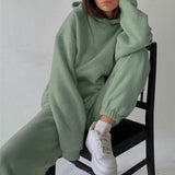 OhSaucy Two Piece Hooded Oversized Fleece Tracksuit
