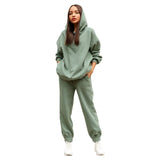 OhSaucy StyleA Green / United States / XL Two Piece Hooded Oversized Fleece Tracksuit