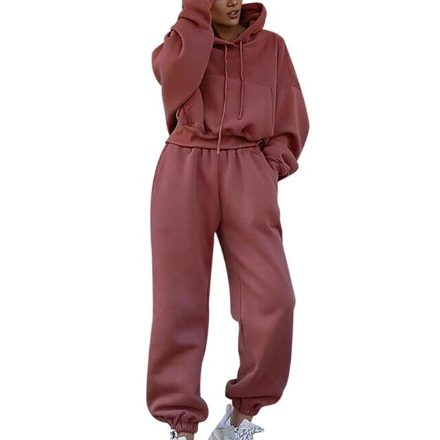 OhSaucy StyleC pink / United States / XL Two Piece Hooded Oversized Fleece Tracksuit
