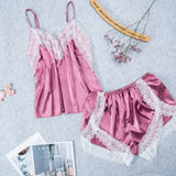 Two Piece Pajama V-neck teddy with Rayon Shorts - ohsaucy