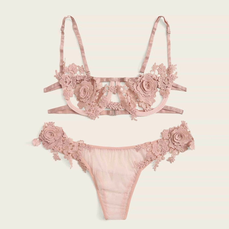 Lingerie Luxury Buy soft lace see-through lingerie set