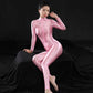 Sexy Women Full Body Bodysuit High Elasitc Clubwear Sheer Smooth Pants Oil Gloosy Sexy Tight Shaping Candy Color F37 - OhSaucy