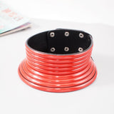 OHS cosplay Red Color Vintage Statement Choker Necklace Leather African Jewellery Adjustable to fit big neck