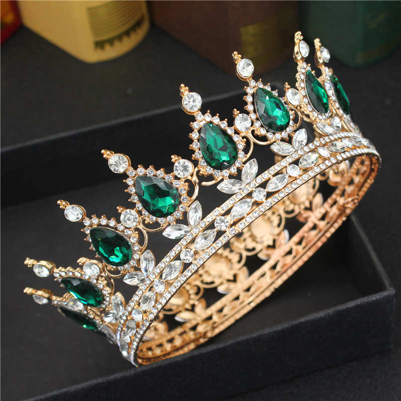 Oh Saucy Gold 04 Vintage Wedding Queen King Tiaras and Crowns Bridal Head Jewelry Accessories Women diadem Pageant Headpiece Bride Hair Ornament