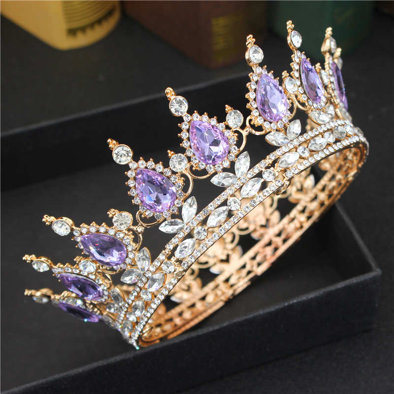Oh Saucy Gold 06 Vintage Wedding Queen King Tiaras and Crowns Bridal Head Jewelry Accessories Women diadem Pageant Headpiece Bride Hair Ornament