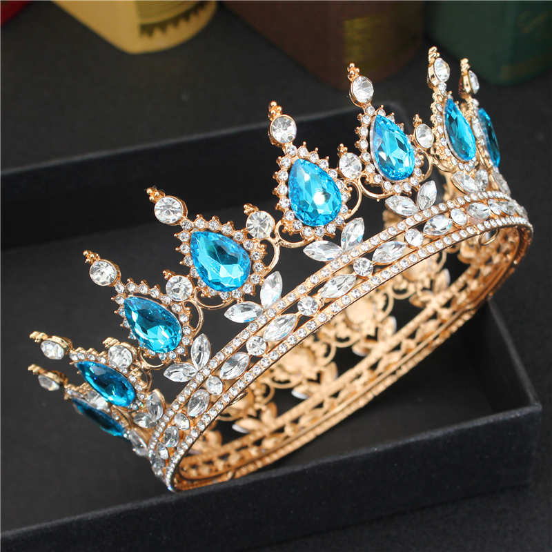 Oh Saucy Gold 07 Vintage Wedding Queen King Tiaras and Crowns Bridal Head Jewelry Accessories Women diadem Pageant Headpiece Bride Hair Ornament