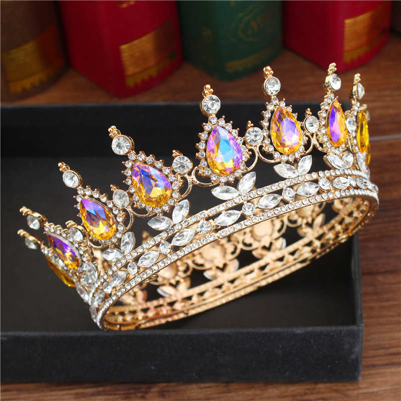 Oh Saucy Gold 10 Vintage Wedding Queen King Tiaras and Crowns Bridal Head Jewelry Accessories Women diadem Pageant Headpiece Bride Hair Ornament