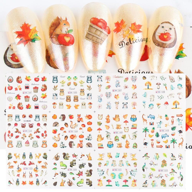 OHS beauty BN1681-1692 VIP Nail Stickers Set  Autumn Winter Christmas Halloween Nails 2022