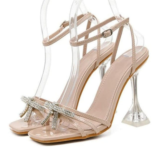 Oh Saucy Apricot / 38 Women Clear High Heels Gladiator Shoes Sexy White - Black - Pin