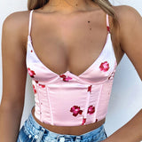 Pink Tank Top In Various Trending Patterns Sling Crop Top Sexy Cute Sweetie Pie Styles 2021 - OhSaucy