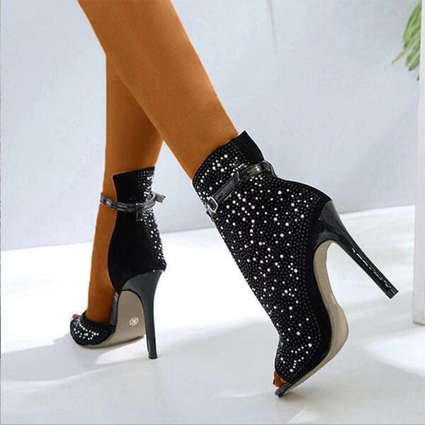 Oh Saucy Shoes Women Pumps Ankle Crystal Sandals