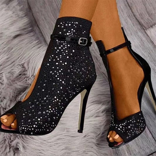 Oh Saucy Shoes Women Pumps Ankle Crystal Sandals