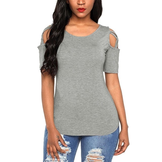 Lovely Women Causal Cotton Sexy Tees - OhSaucy