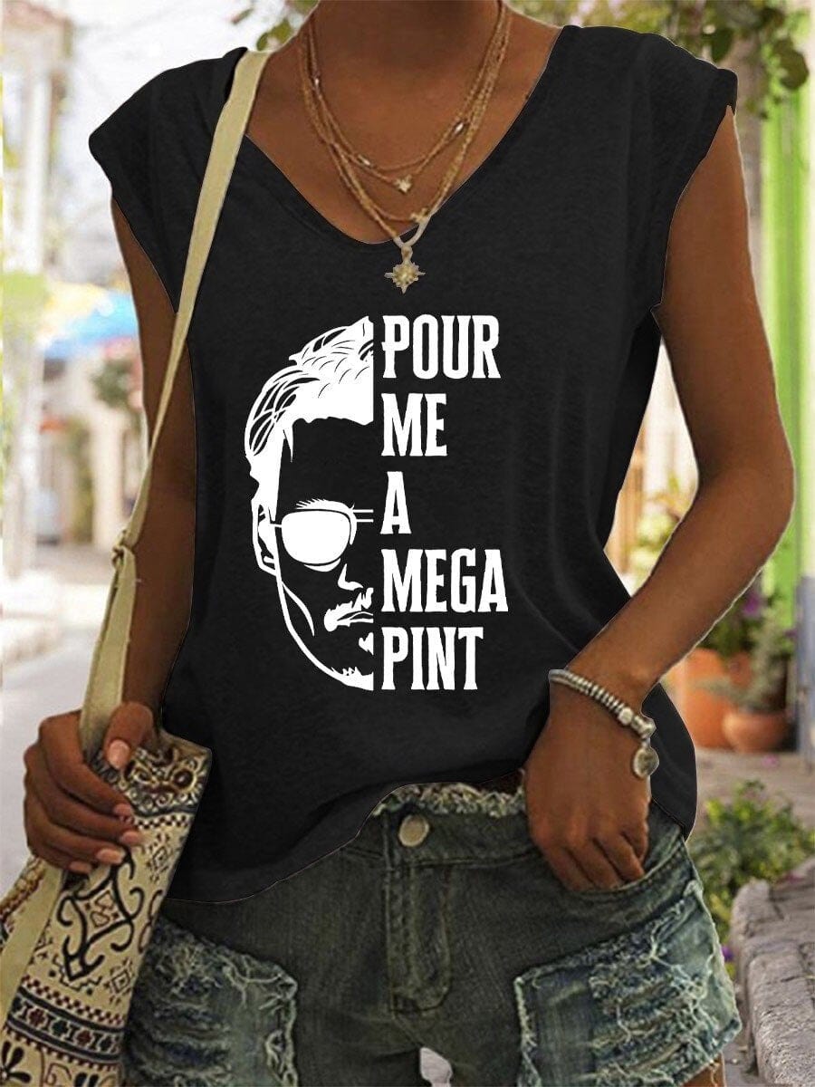 Oh Saucy 0 black / S Women's Pour Me A Mega Pint Johnny Depp Tank Top