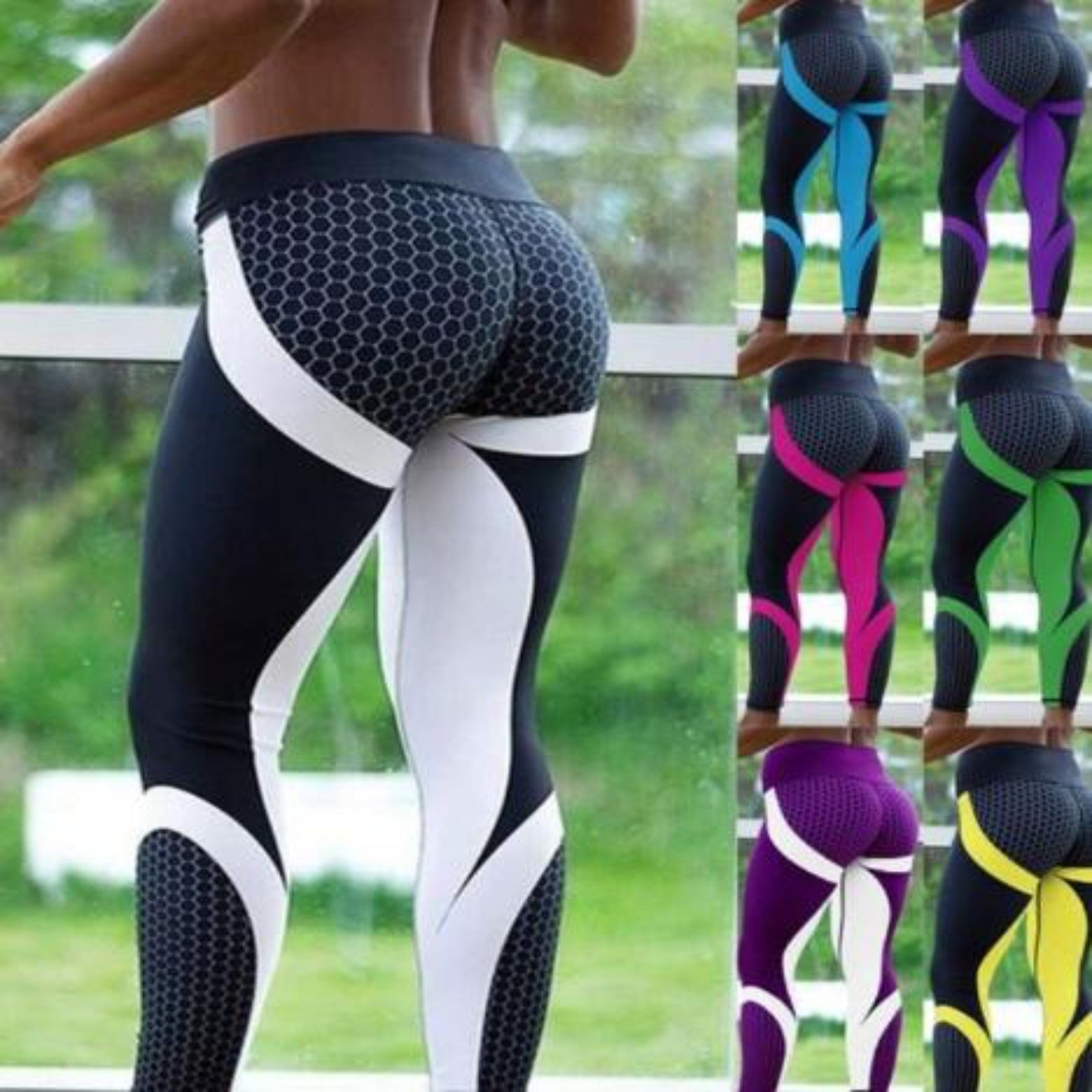 OhSaucy leggings Yoga Fitness Leggings Women Pants Fitness Slim Tights Gym Running Sports Clothing